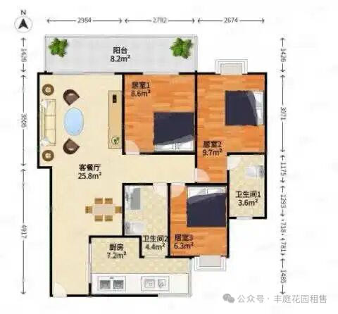 南沙区金洲地铁站旁丰庭花园电梯小区三房两厅两卫出售，无中介费 实拍图2